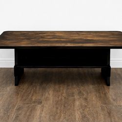 Modern Exotic Wood Grain Coffee Table - Under Shelf Storage