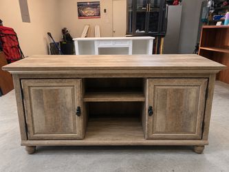 *Great Condition*Rustic Wood TV Stand with Cabinet Storage