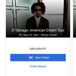 2 21 Savage VIP Package Tickets 