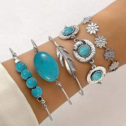 Turquoise 5pc Bracelet Set
