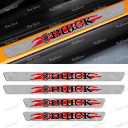 4PCS Carbon Fiber Car Door Scuff Sill Cover Panel Step Protector For Buick -(3-SDSR-BUICK-SL