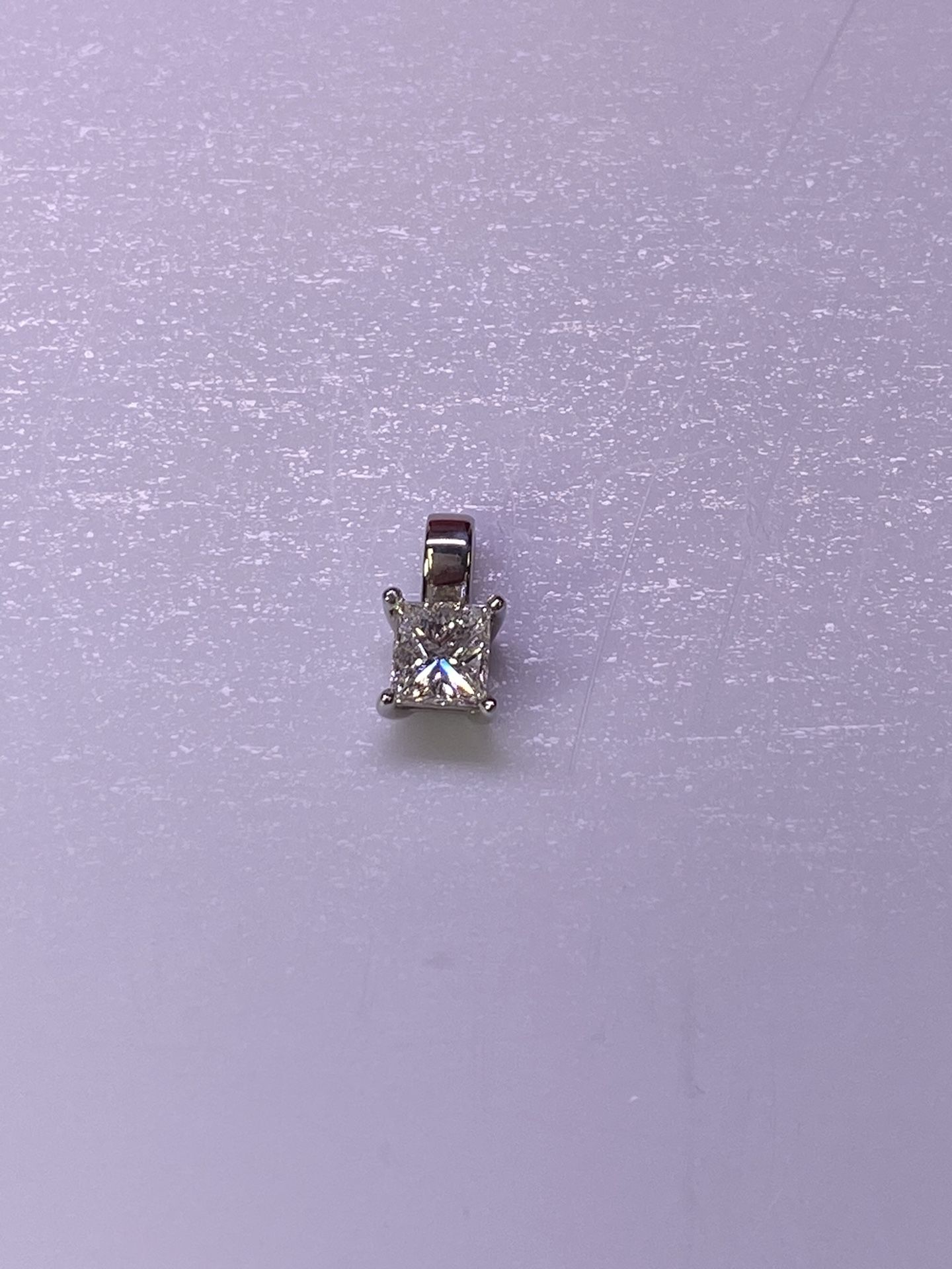 14k Princess Cut Diamond Pendant