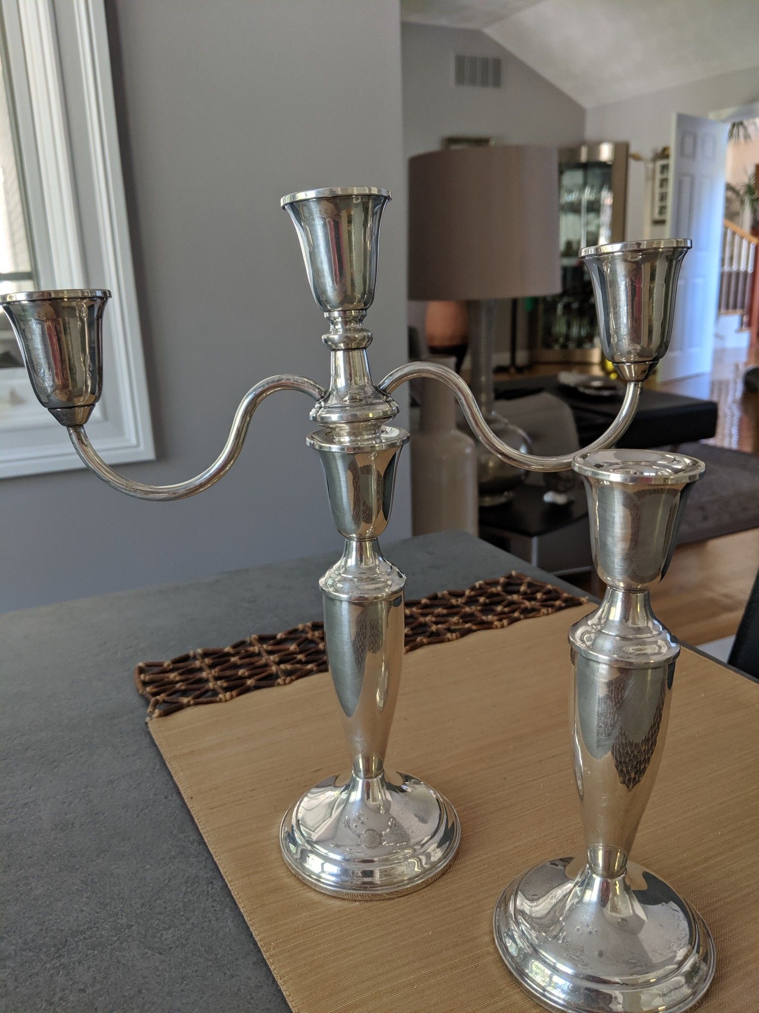 Sterling silver candelabra