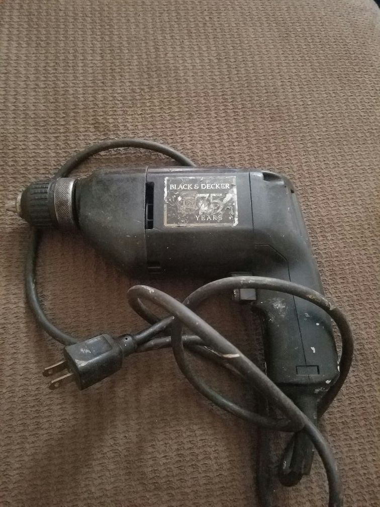 Black and Decker 3/8 " corded drill 75th anniversary limited edition 3.0 AMP.