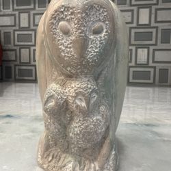 SCHULLER STONE OWL/OWLETS SCULPTURE 1965 AMR