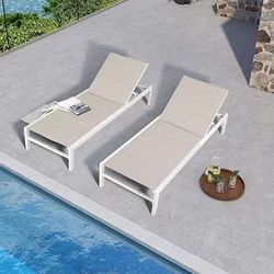 🟢 Long Reclining Chaise Lounge Chairs