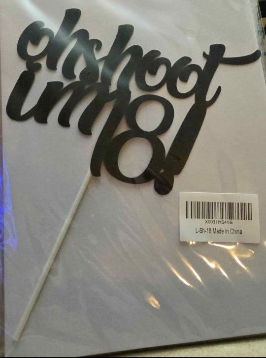 Cake Topper- BLACK GLITTER