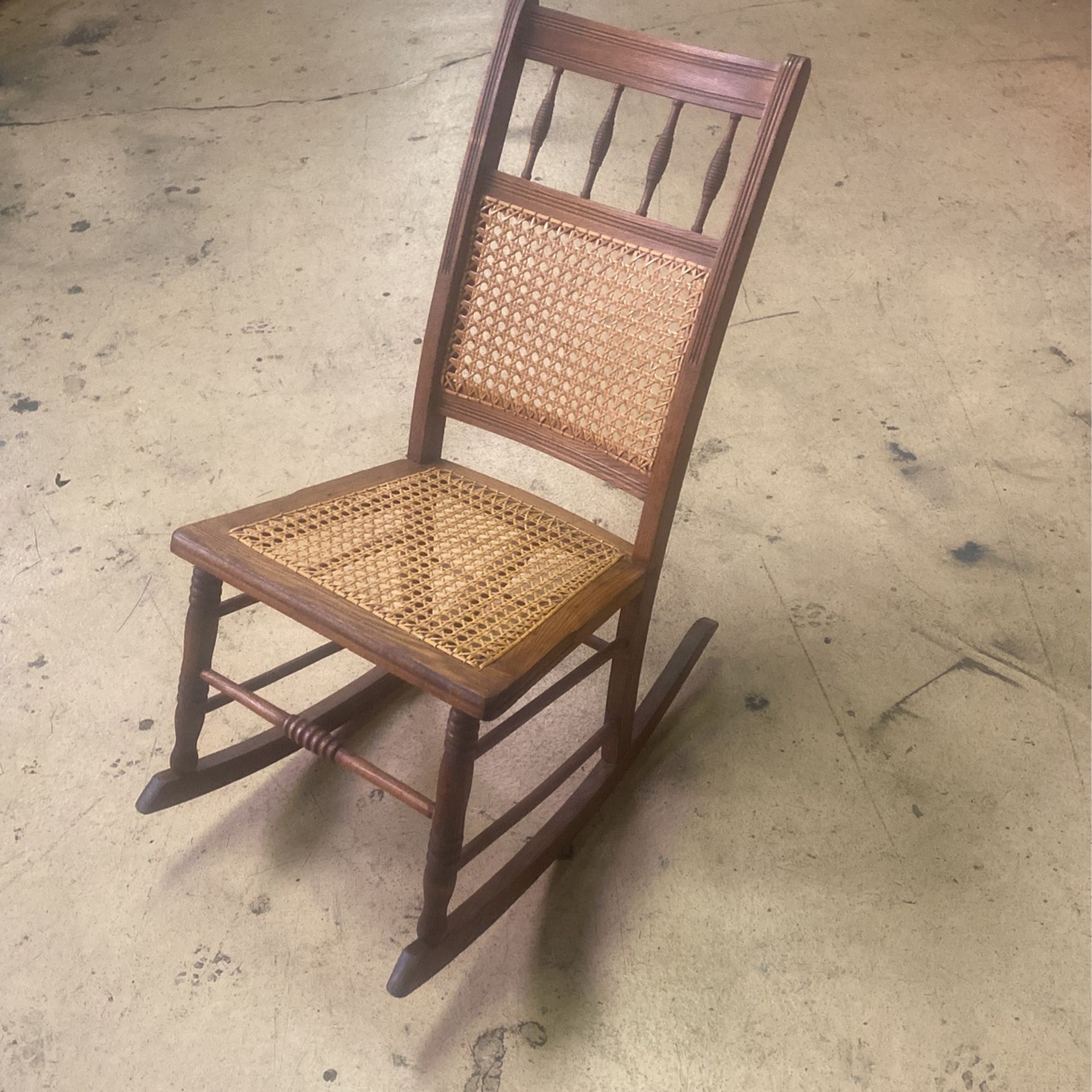 Antique Wood Rocking Chair With Kaihning! Great Condition 