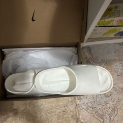 Nike white slides
