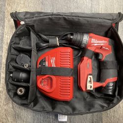 Milwaukee 2505-20 M12 FUEL 4-in-1 Installation 3/8" Drill Driver with 4 Tool Heads and BATTERY and CHARGER 