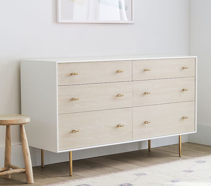 West Elm Modernist Wood & Lacquer 6-Drawer Dresser