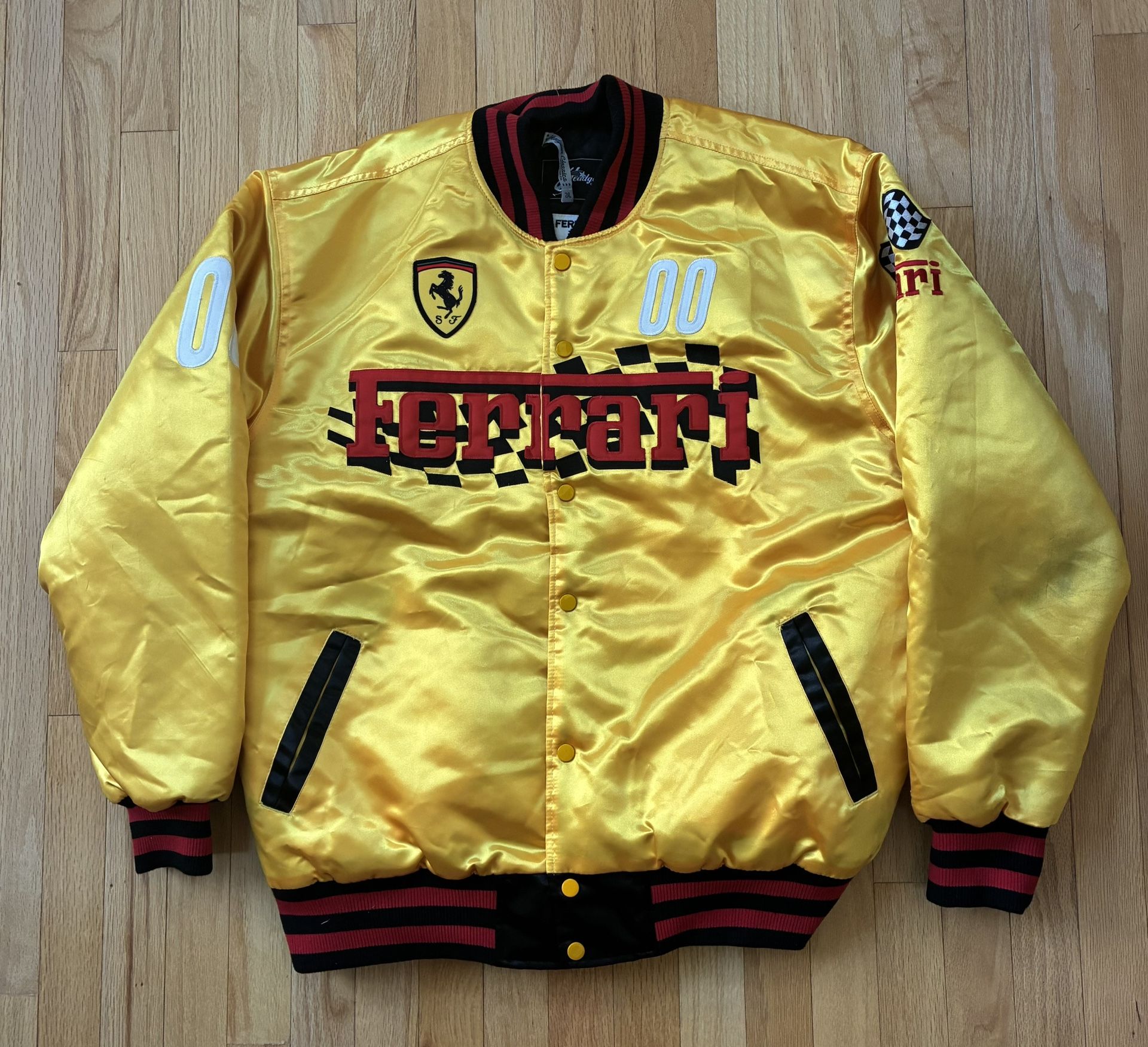 Ferrari Racing Bomber Jacket Headgear Classics Coat Men’s Size 2XL