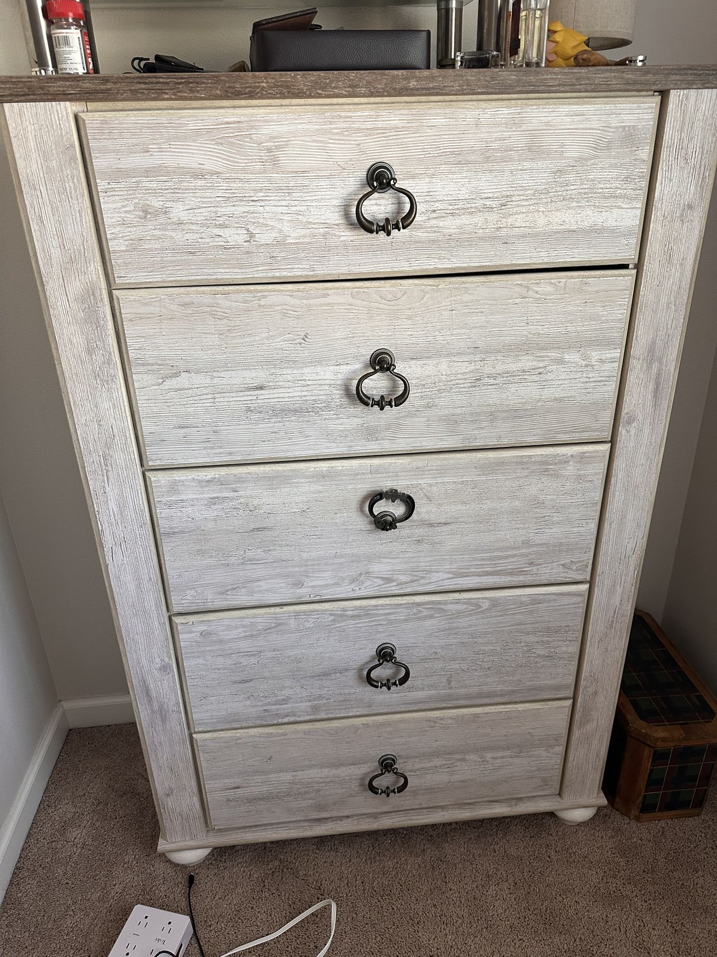 Distressed White Dresser