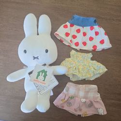 Set of 4 rare changing dress Miffy handmade plush keychain kids toy gift outfits