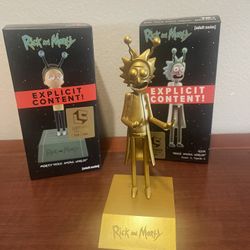 Rick & Morty “Peace Among Worlds” Lootcrate Gold limited edition figures