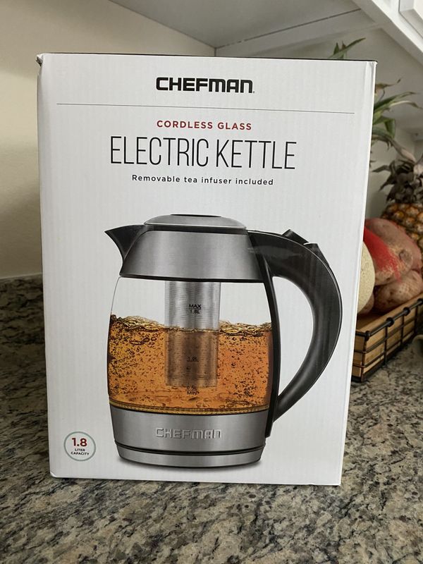 CHEFMAN Chefman 1.8 Liter Electric Glass Kettle with 5 Presets & LED