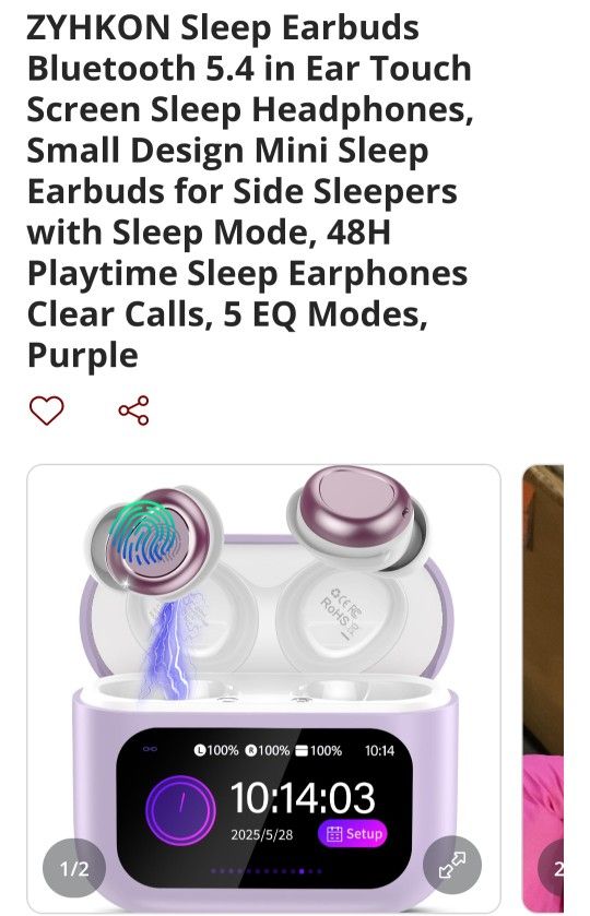 Zyhkon Sleep Earbuds With Touch Screen