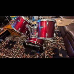 Ludwig Drum Set  With Sabian Cymbals And Stands.