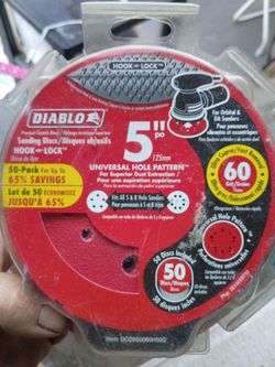 Diablo 5" 60-Grit Hook & Lock Sanding Discs 50-Pack