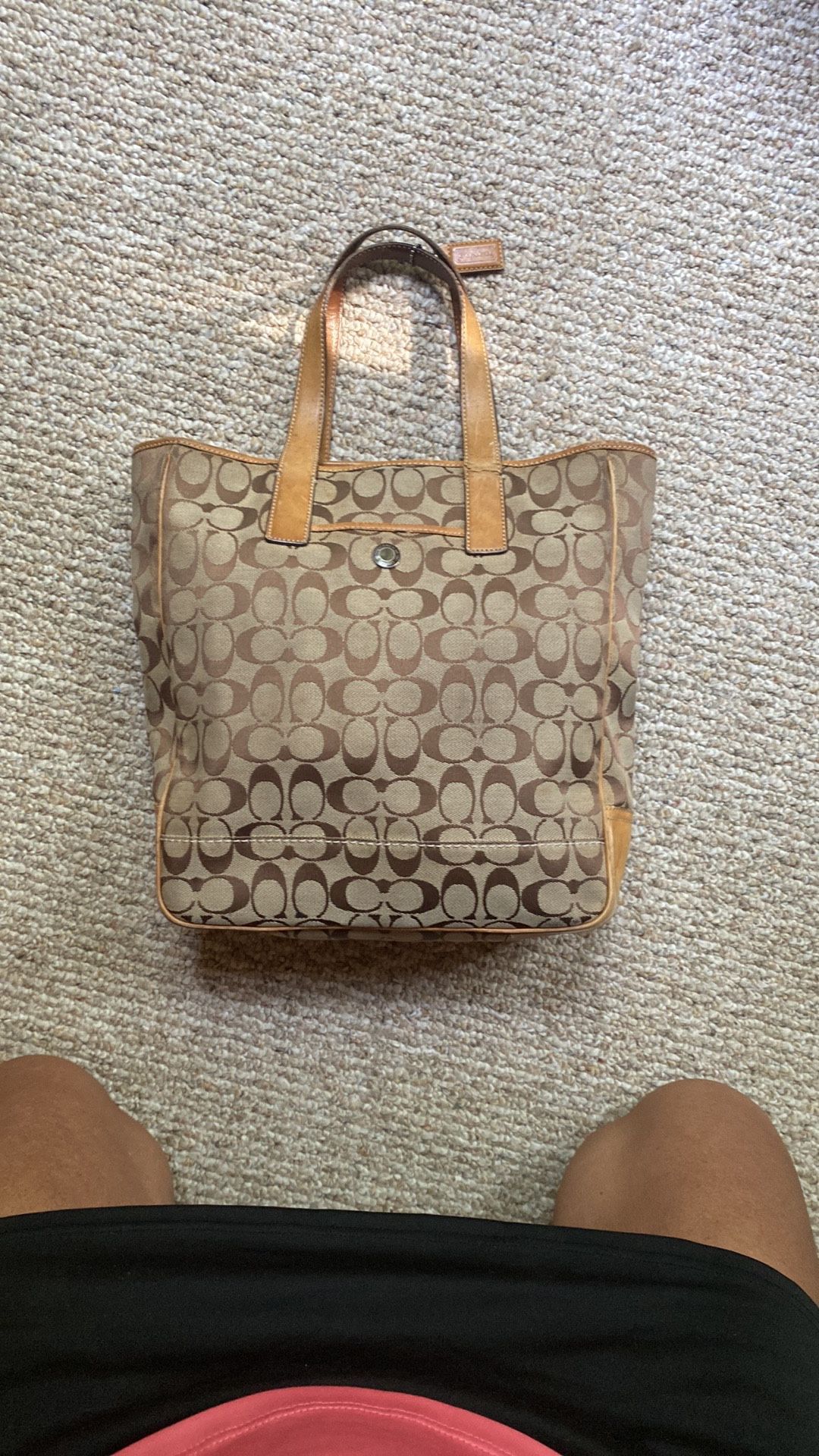 Coach Tan and Brown Signature Tote