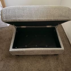 Light Grey Fabric Ottoman