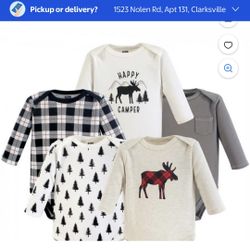 Baby 5- pc Boy Girl reindeer Cute Bodysuits Long Sleeve New cotton  Size 18m