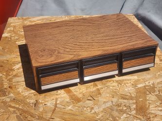 Vintage 3 drawer cassette tape holder