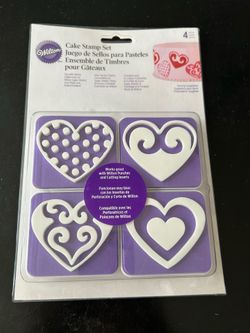 Wilton Cake Stamp Set  - hearts