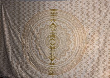 White and Gold Boho Tapestry