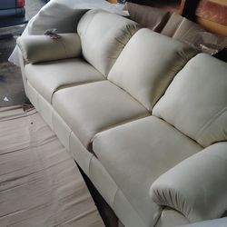 Sofa white de leder