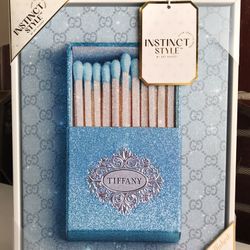 (NEW) (1 AVAILABLE) TIFFANY DESIGNER MATCHBOX CANVAS ART WITH PASTEL GUCCI BACKGROUND - INSTINCT STYLE BY ART REMEDY - SIZE: 11”X14”
