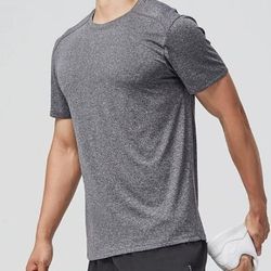 Short-sleeved men's quick-drying shirt for summer, official breathable half-sleeve loose-fitting training, fitness, running, sports T-shirt, SAX2