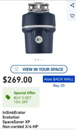 Insinkinator Evolution Space Saver Garbage Disposal