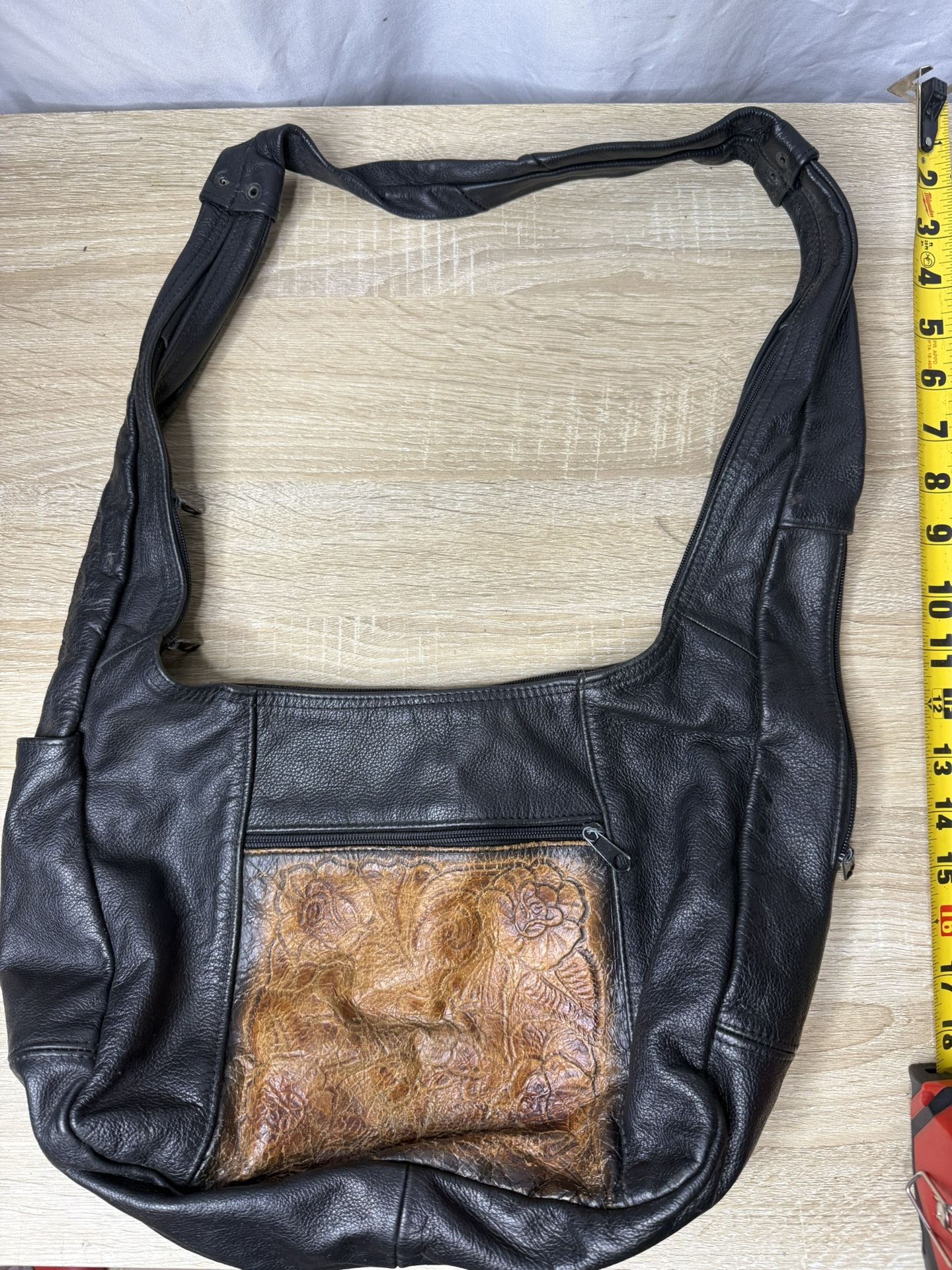 Vintage Mexican All Leather Over The Shoulder Purse (Inside Needs Cleaning) $20