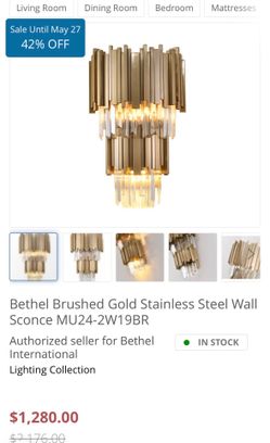 Design Living Wall Sconce Brushed Gold 11.8 X 7.3 X 19