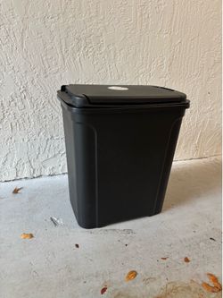 Small Black Trash Can with Swing Lid