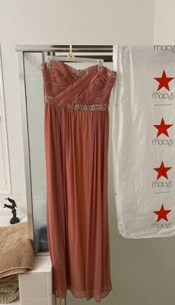 Beautiful Blush colored formal dress size 10. Bought from Macy $500 dress. Worn once.