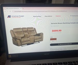 Sorrento Brown Reclining Console Loveseat