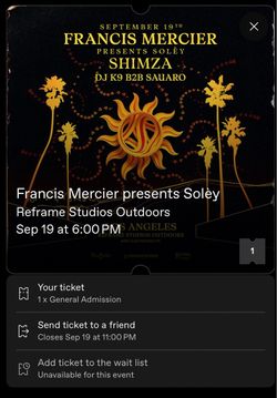 Francis Mercier Presents Solèy - LA