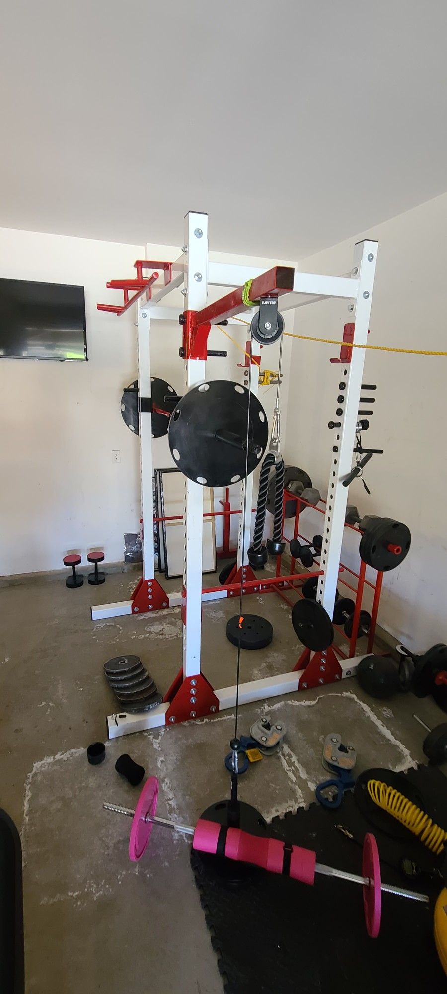 Olympic Squat Rack With Custom Weights