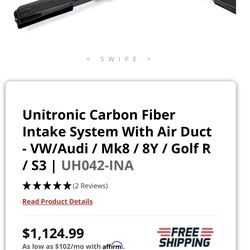 2023’ Audi S3/ and VW golf R- Unitronic Air intake system
