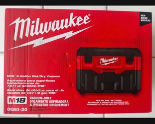 Milwaukee M18 18-Volt 2 Gal. Lithium-Ion Cordless Wet/Dry Vacuum (Vacuum-Only) $75 BRAND NEW VERY FIRM PRICE THANKS