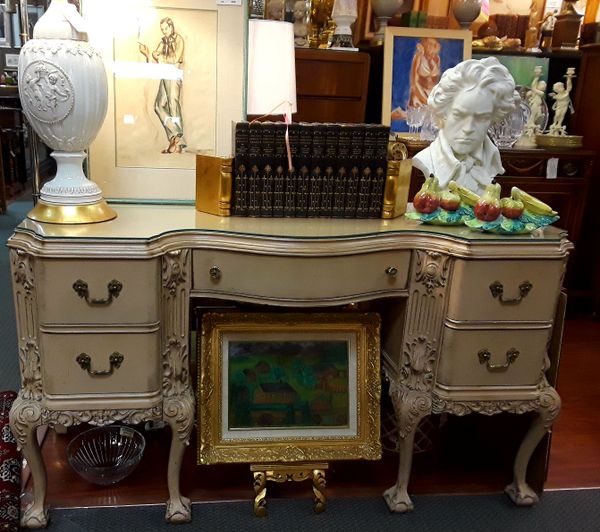 French Rococo Writing Desk Vanity Dressing Table Vintage For French Rococo Writing Desk Vanity Dressing Table Vintage