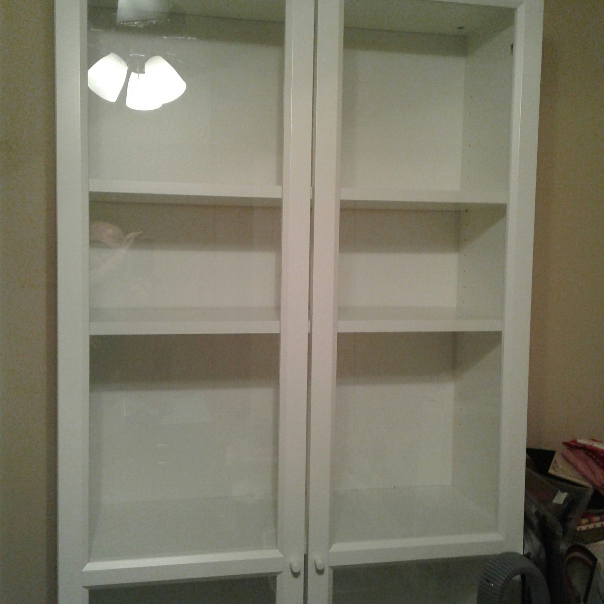 Cabinet w/glass doors. Billy style from Ikea.