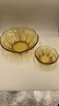 Yellow Stained Glass Serving Bowls