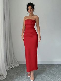 Strapless Red Dress