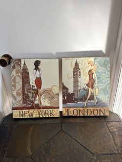 Set of 2 “Exotic Travelers” by Danielle Acerra Wall Art Print