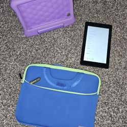 Amazon Fire 7 (9th Gen) with Protector and Case