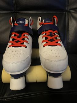 OXELO Adult Roller Skates Quad 100 - White Size W9.5 M8