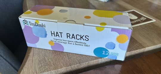 Hat racks (7) clear adhesive or mountable